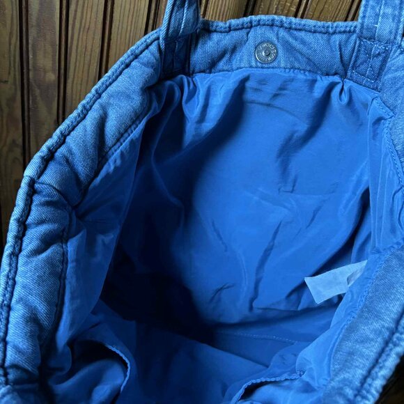 GAP Denim Puffer Tote - Washed Blue Denim - NEW WITH TAGS - Picture 5 of 6